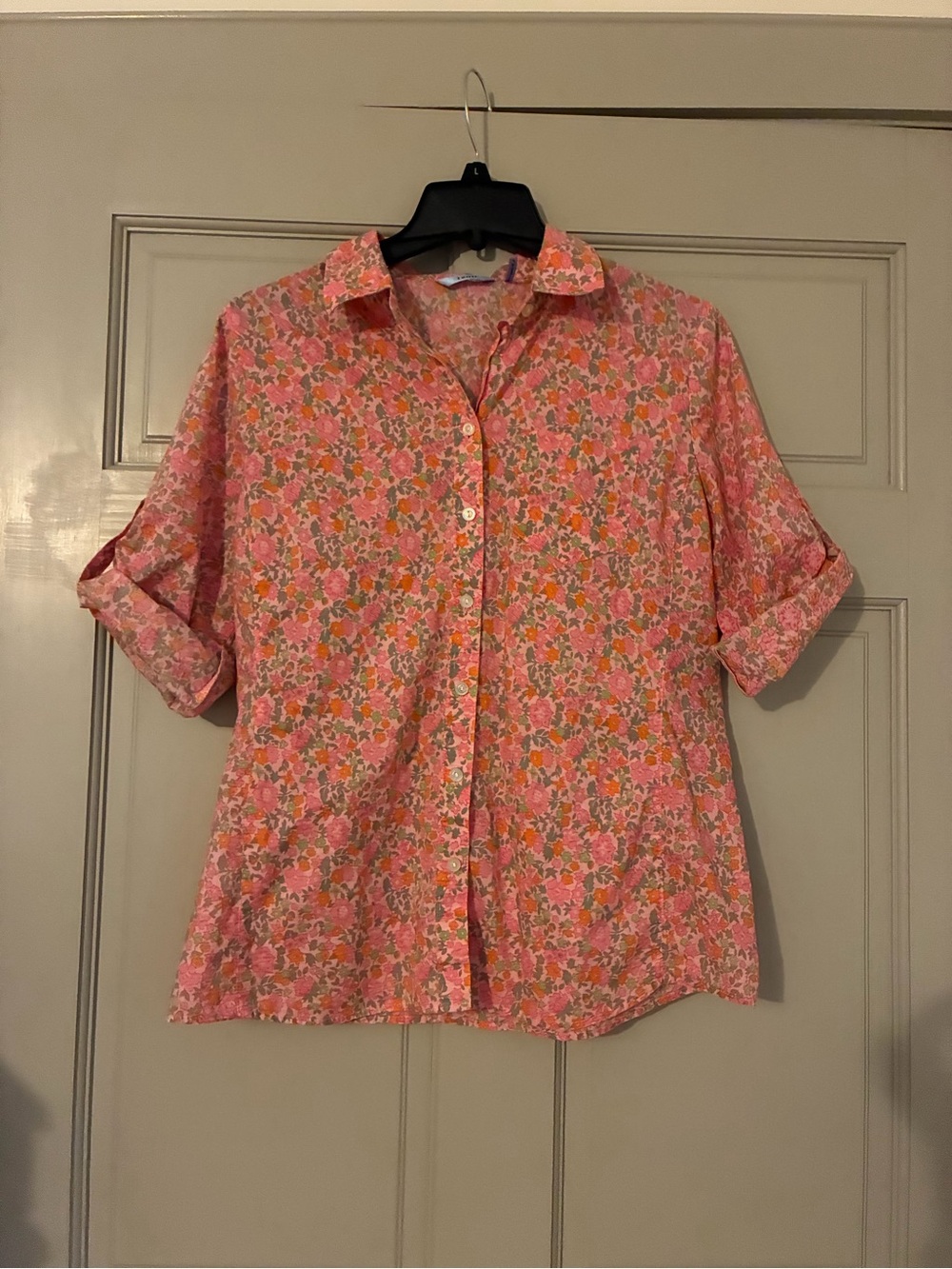 Izod Coral Pink Floral Button-Front Shirt